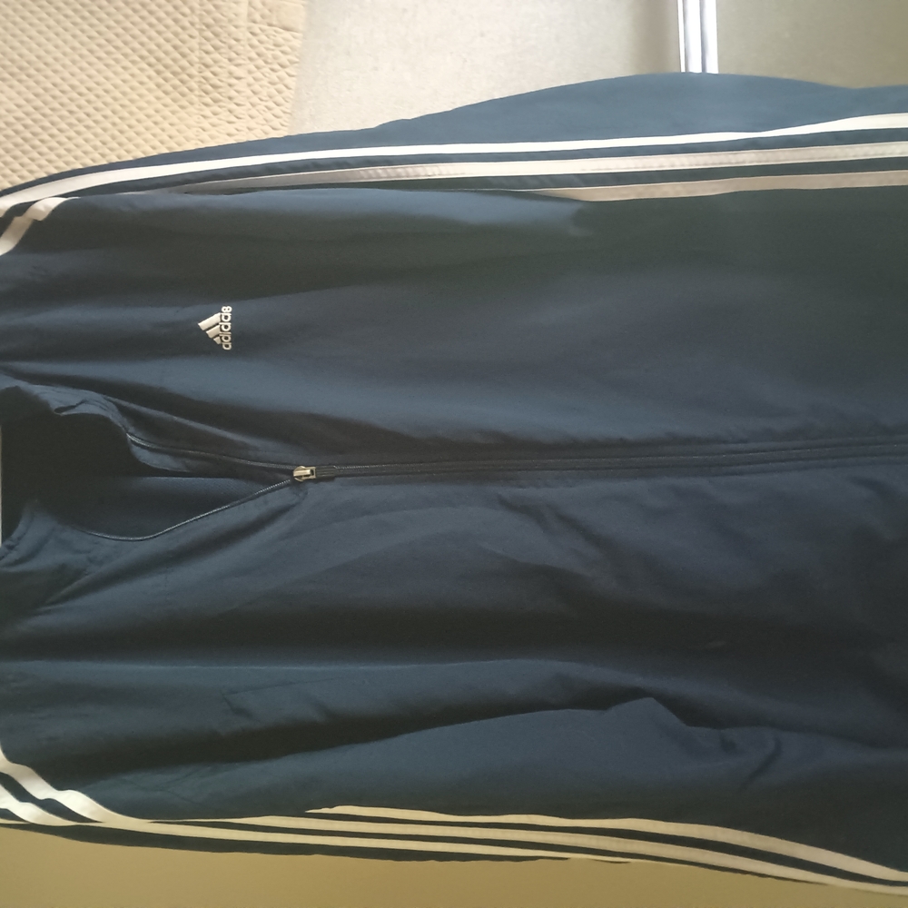 Adidas Men's Navy Blue Track Jacket Size XL Zipper Front